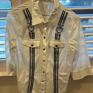 Roccobarocco shirt short sleeves white